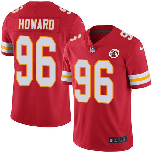 Men's Elite Jaye Howard Nike Jersey Red - #96 Rush NFL Kansas City Chiefs